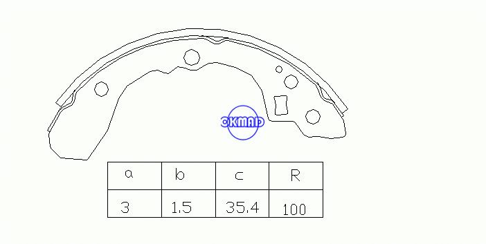 KIA SEPHIA Berline (FA) Mâchoires de frein à tambour FMSI:1480-S697 OEM:OK201-26-38ZA FSB516 MK11161 GS8675, OK-BS118